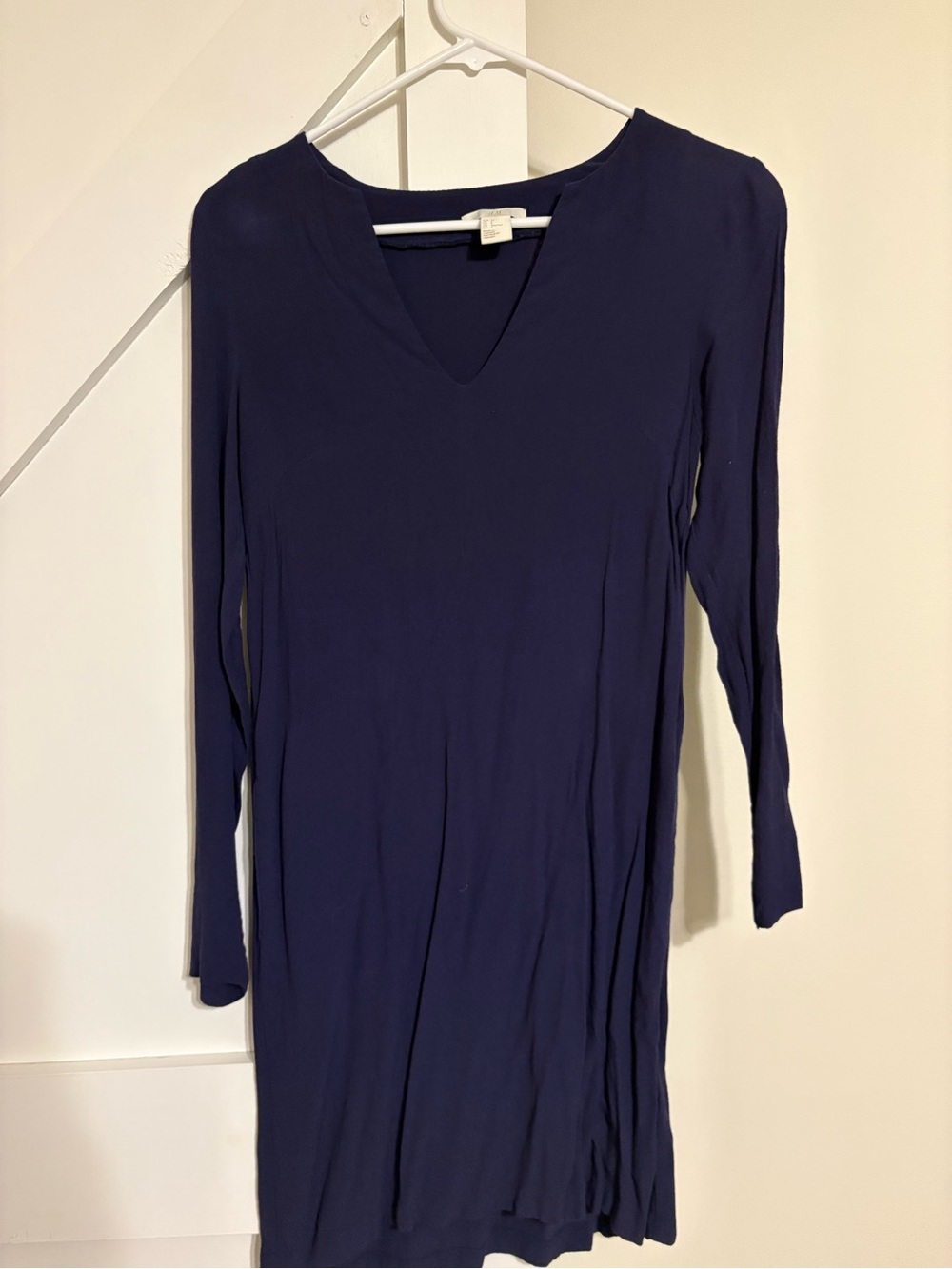 H&M Dark Navy V-Neck Long Sleeve Dress